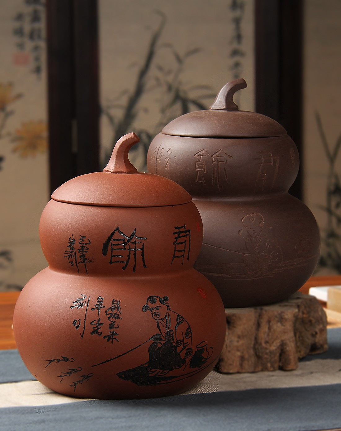 戴云品格daiyunpinge茶具专场葫芦 紫砂茶叶罐 密封罐150915-321dypg