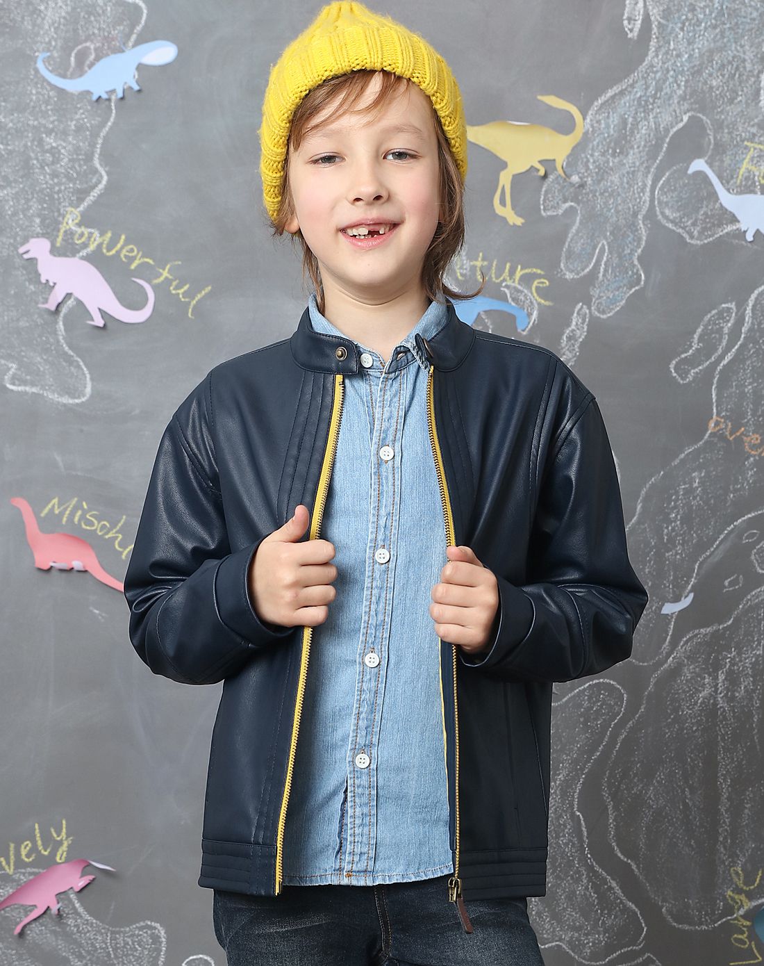 小虎宝儿tiger mini男童专场时尚多色pu皮男童外套夹克jk0521j_唯品会