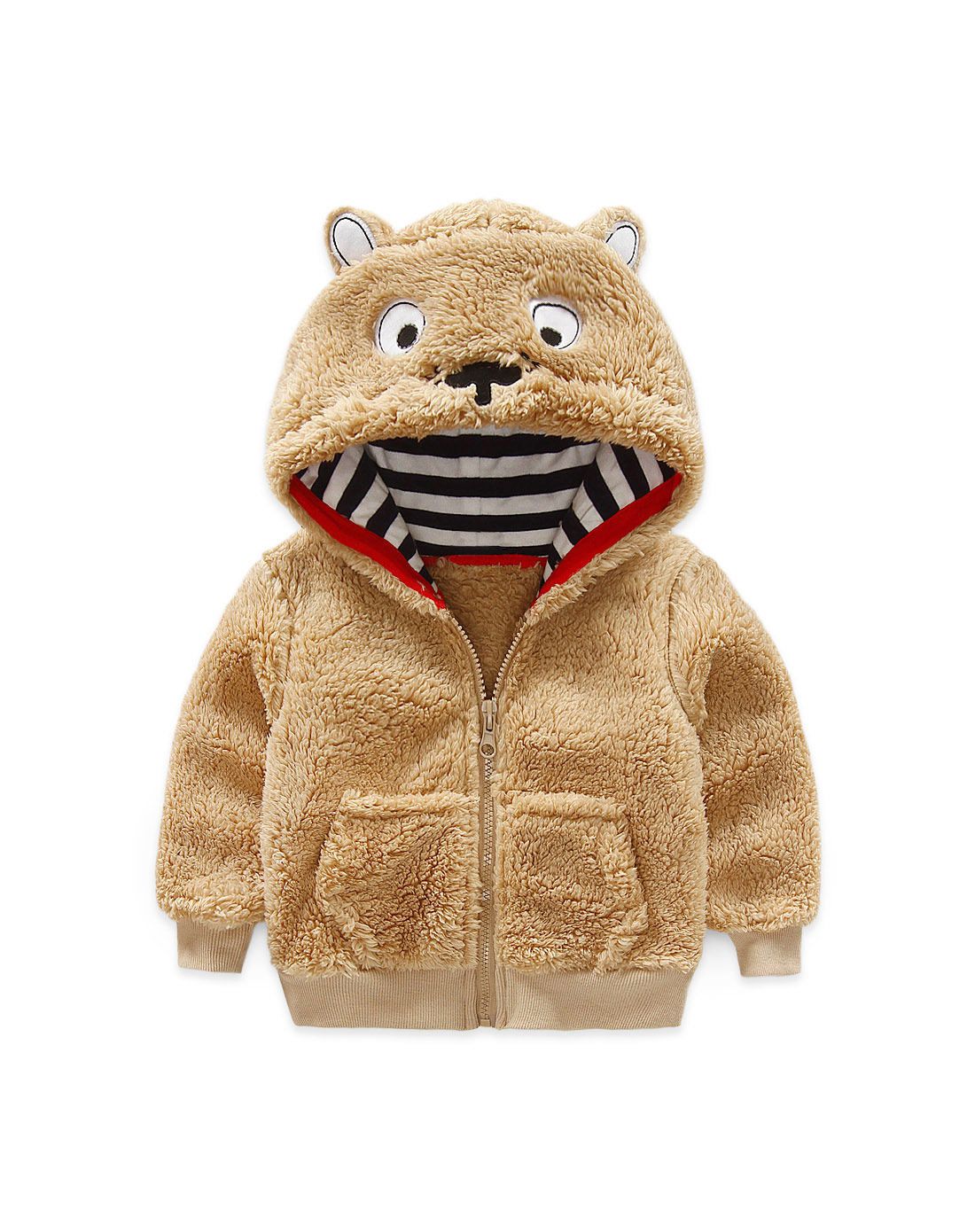 男童卡其色小熊外套