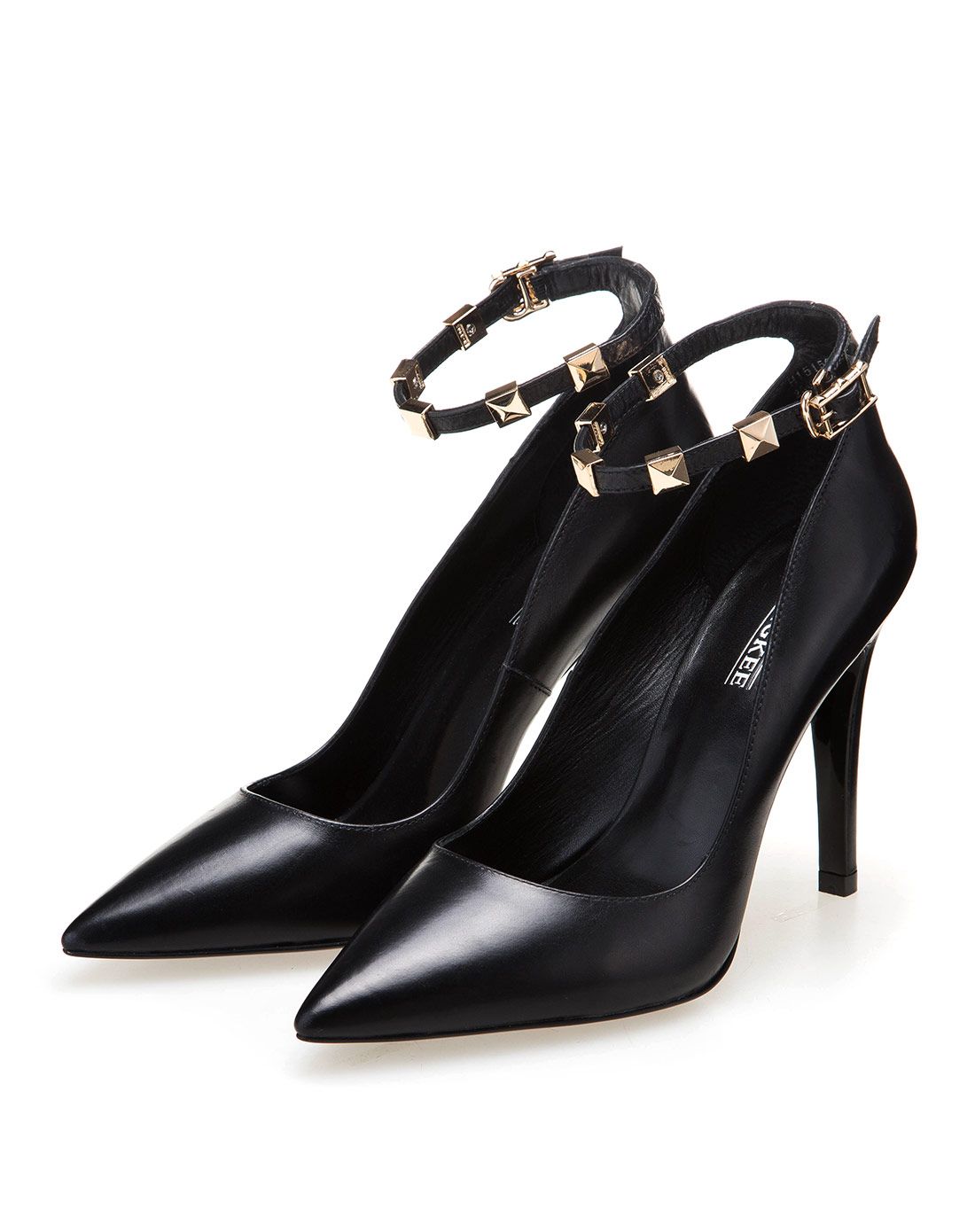 黑色通勤绑带尖头女单鞋