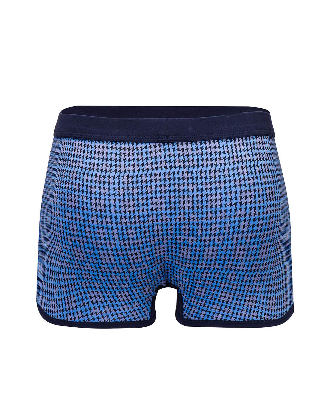 柒牌 男装专场 浅蓝/黑色舒适简约图案平底裤