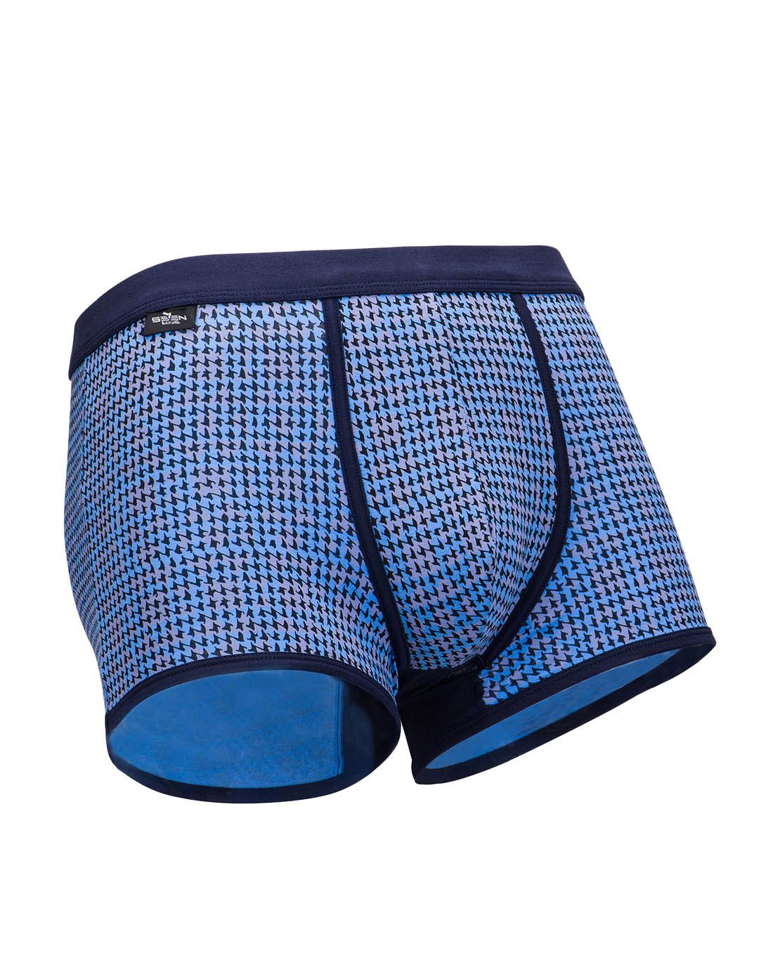 柒牌 男装专场 浅蓝/黑色舒适简约图案平底裤