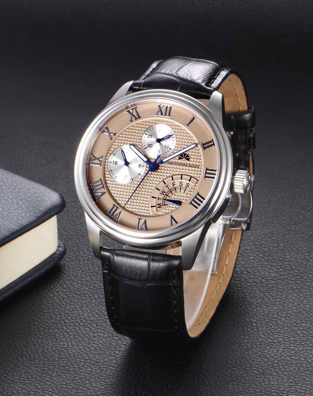 珂芮柏蒂(christopher bailey)腕表专场男款 三眼真皮浪漫风石英男表