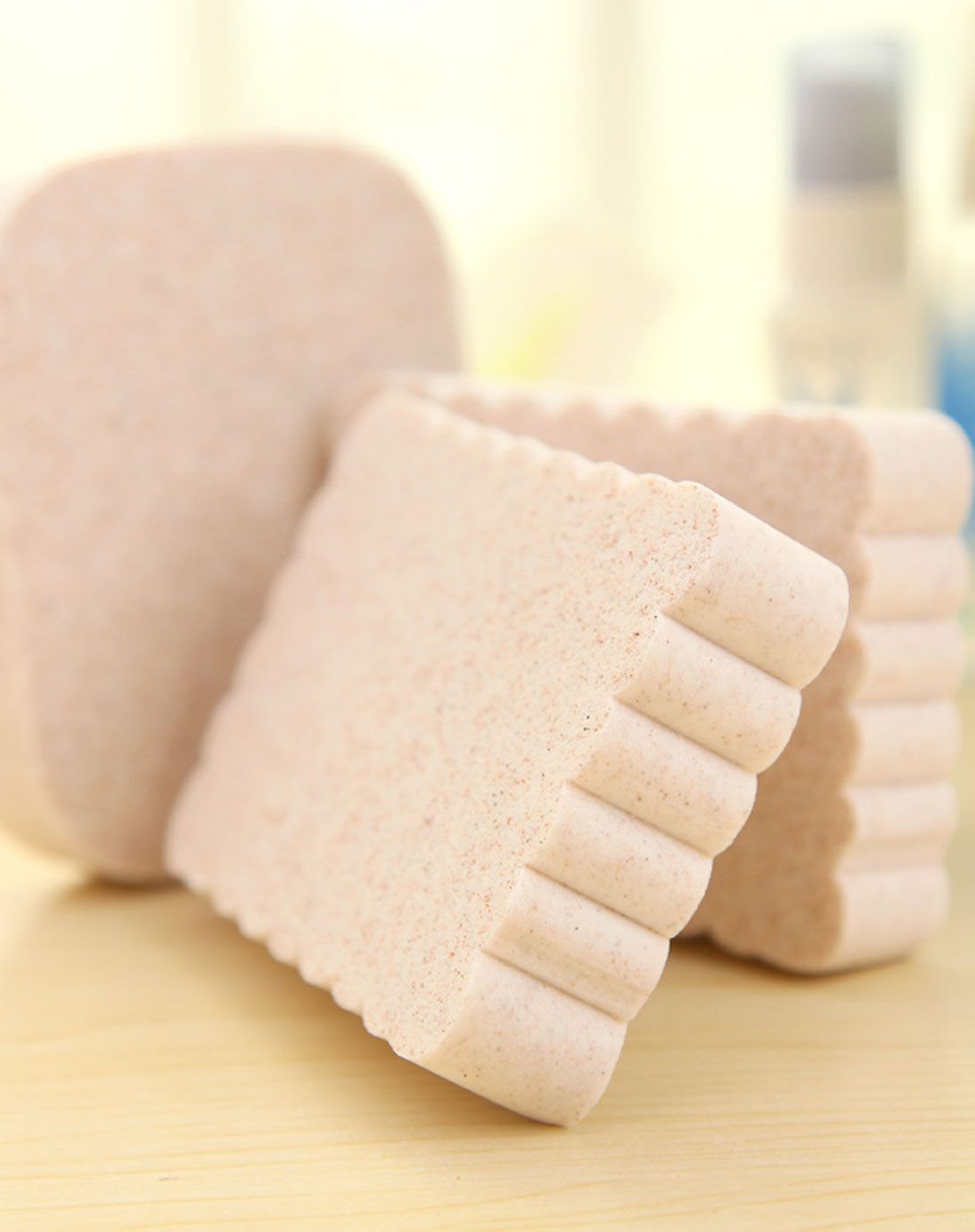 弹力大豆蛋白纤维柔软亲肤洗脸面扑2个装