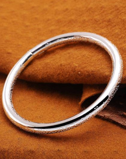 福莲千足银手镯 宝诚原创设计师款 送证书