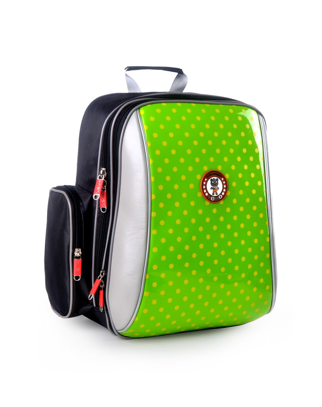中性绿色波点健康护脊小学生书包
