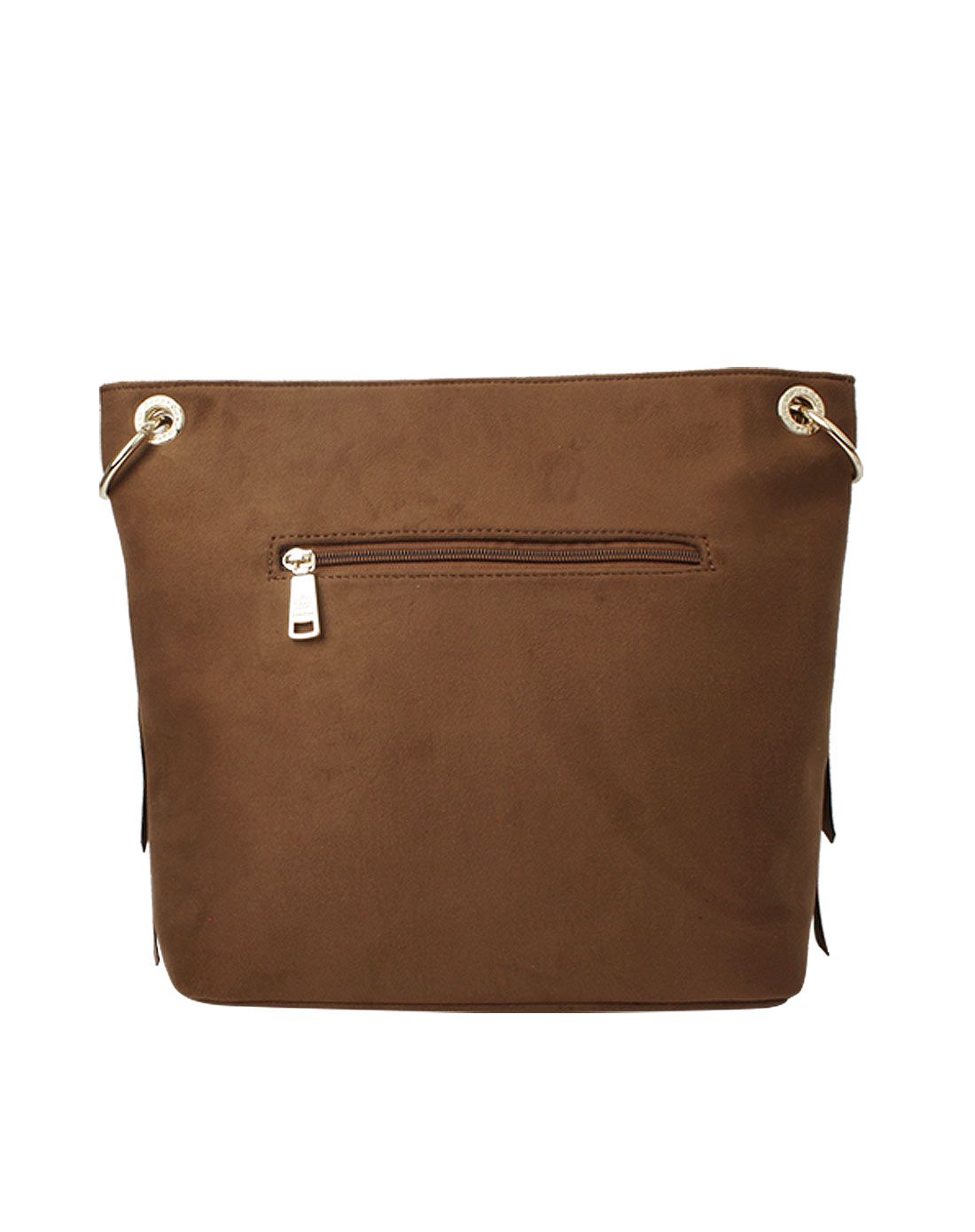 > bana bana 棕色时尚流苏装饰皮革皮包