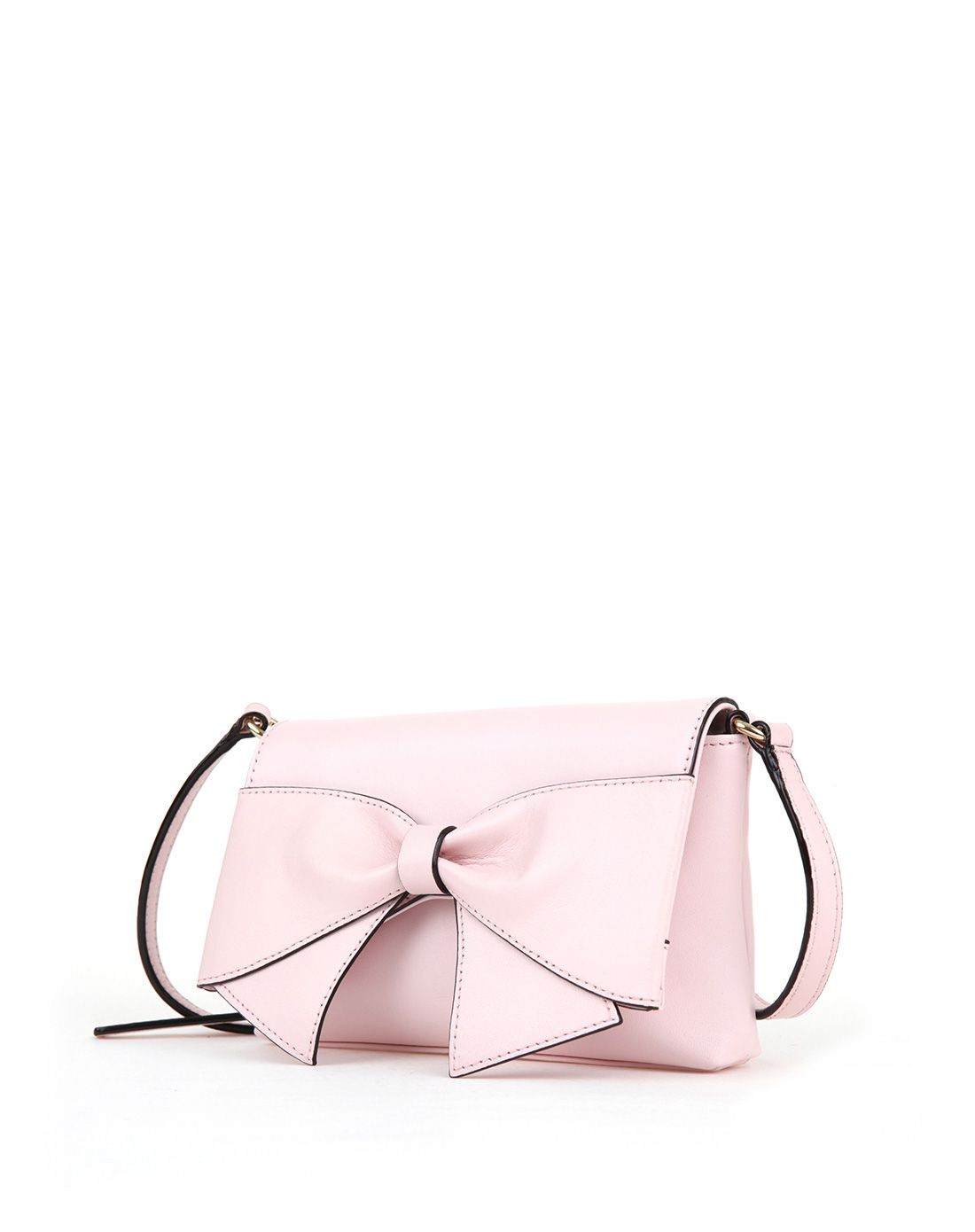 > kate spade女士粉色蝴蝶结单肩包