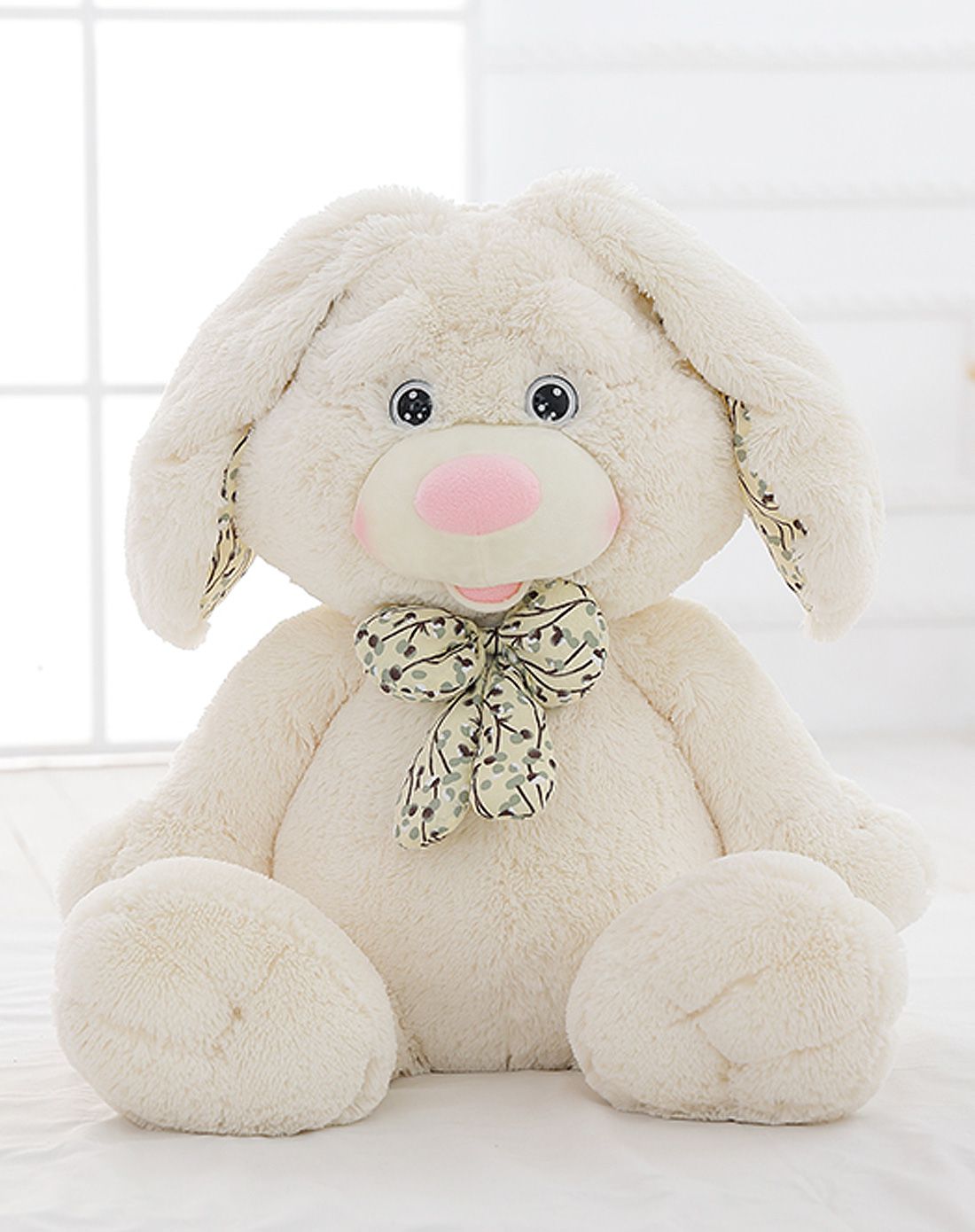 (新款)玫瑰香抱抱兔-白色-120cm