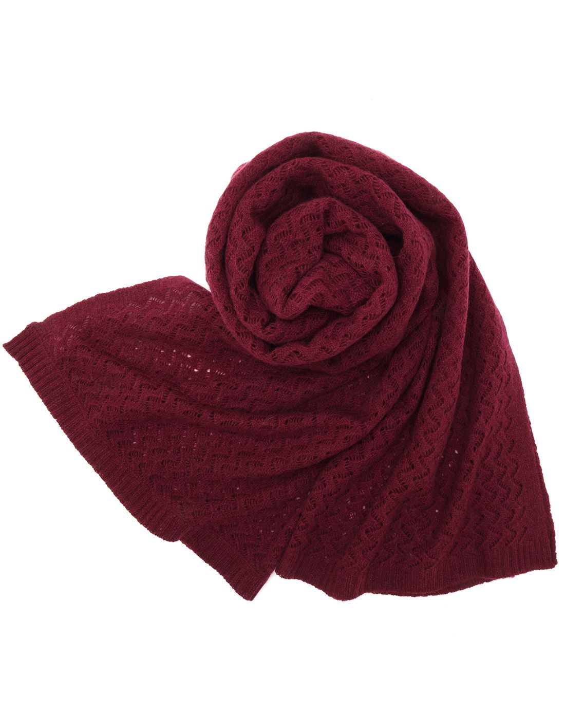 女士天鹅绒红复古镂空围巾披肩