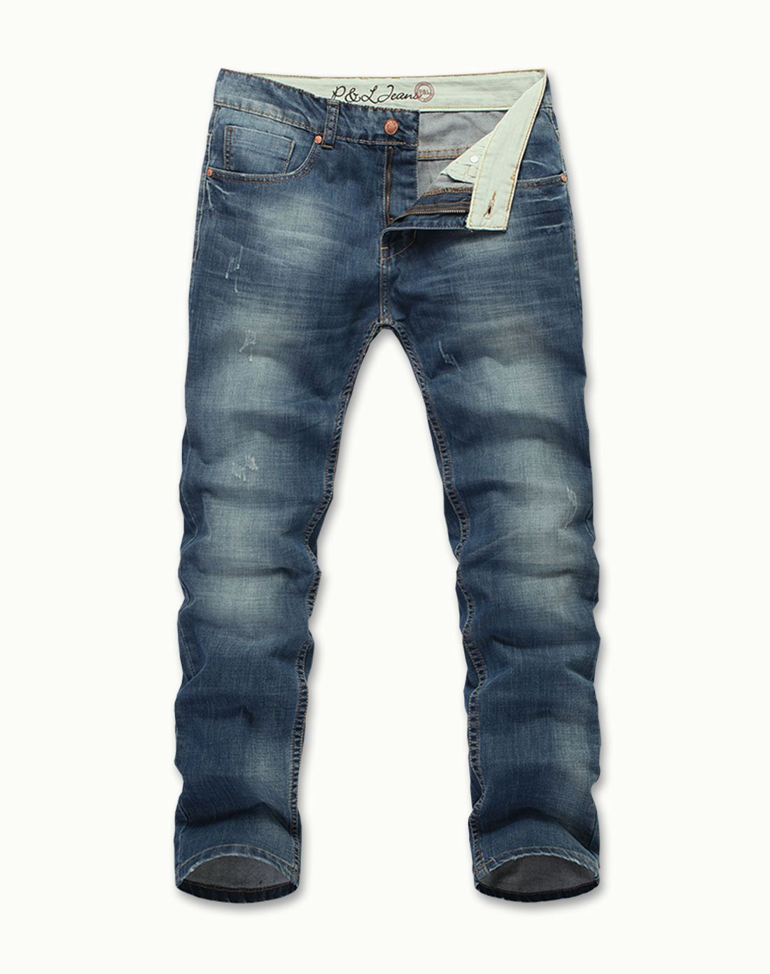 牛仔蓝色舒适水洗牛仔裤