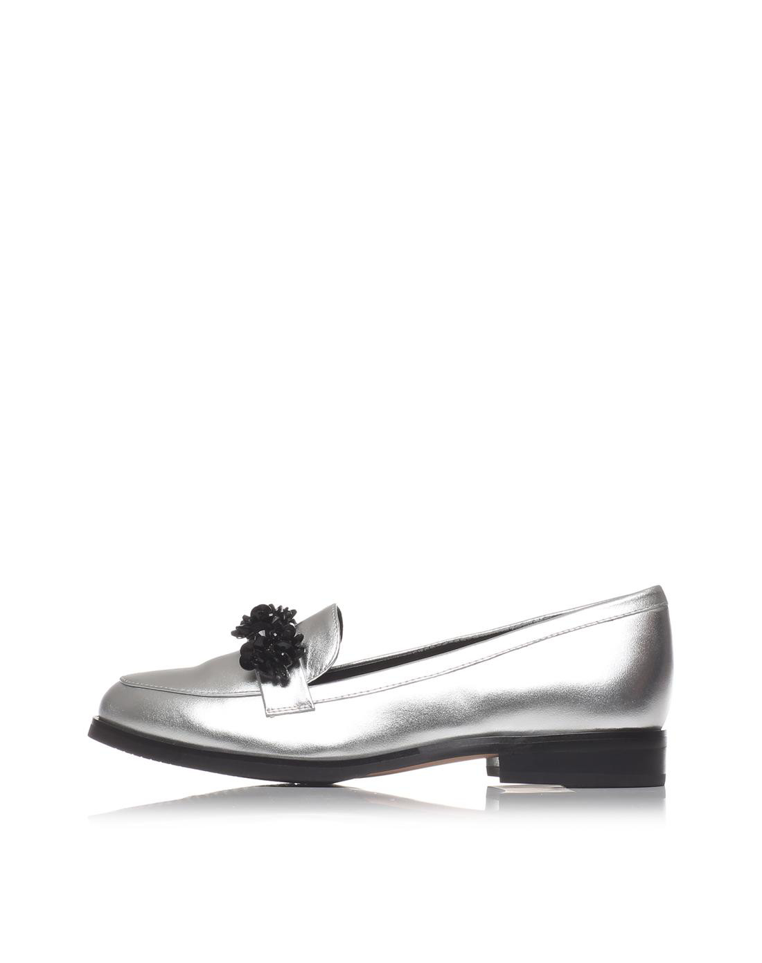 2017春季专柜同款学院风银色牛皮女皮鞋2i219aq7