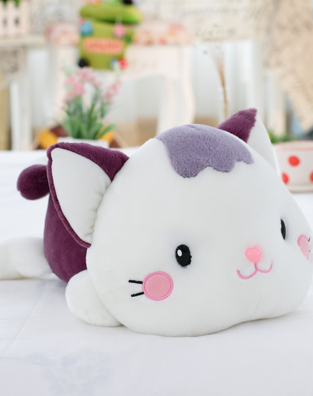 蓝白玩偶毛绒玩具专场(混合)公仔除异味竹炭嘟嘟猫-紫色-28cmdlddm003