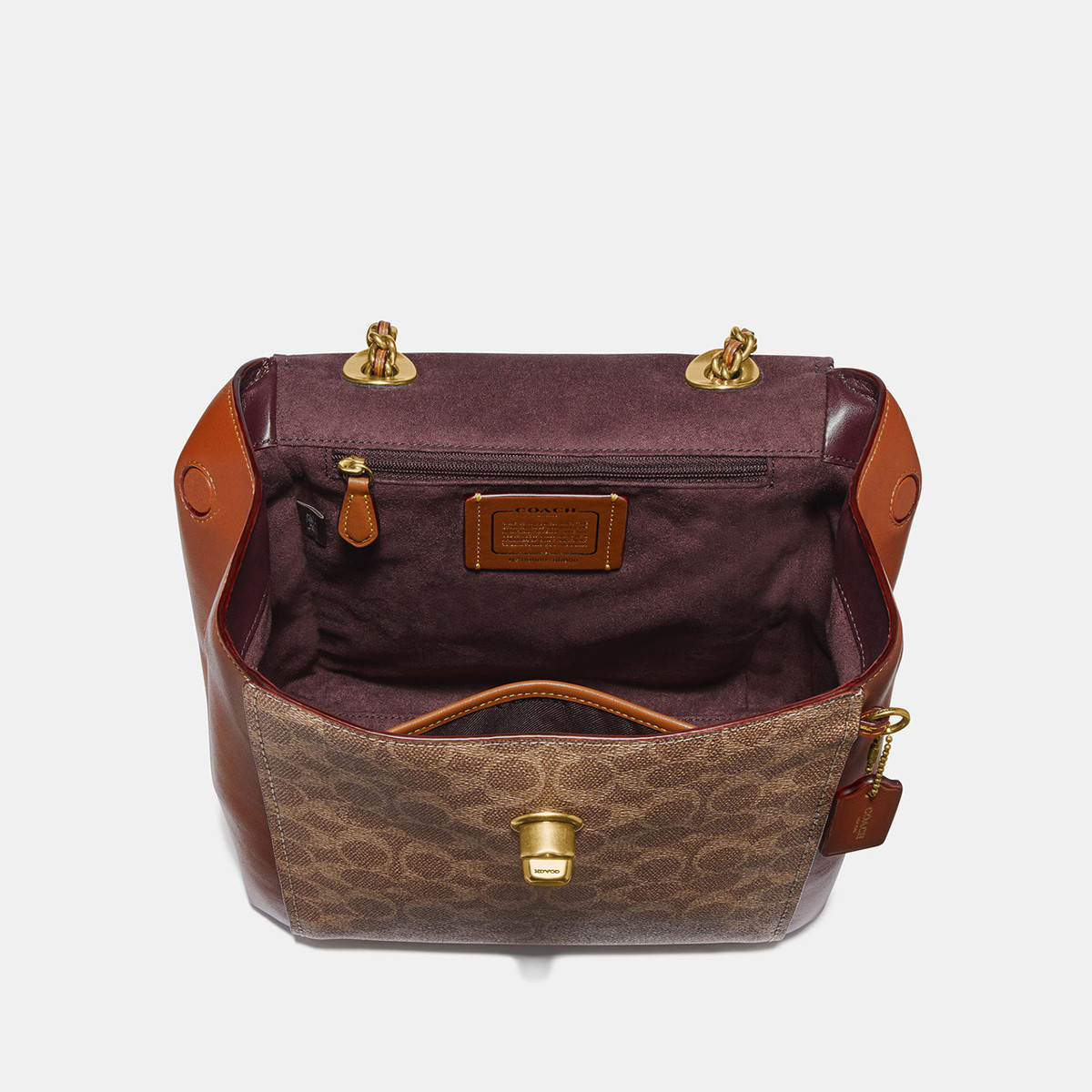 coach parker 16 女士山茶花装饰可斜挎双肩包