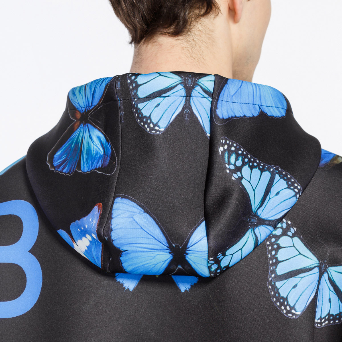 boy london设计师联名款katie eary2019新款蓝色荧光logo情侣款蝴蝶