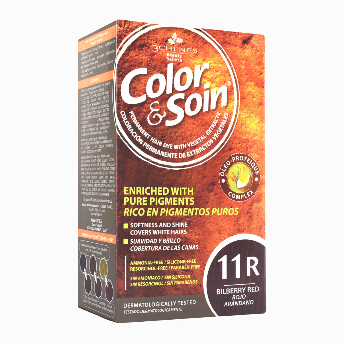 法国3chênes天然植物染发膏专场3 chenes三橡树 植物染发剂 11r橘