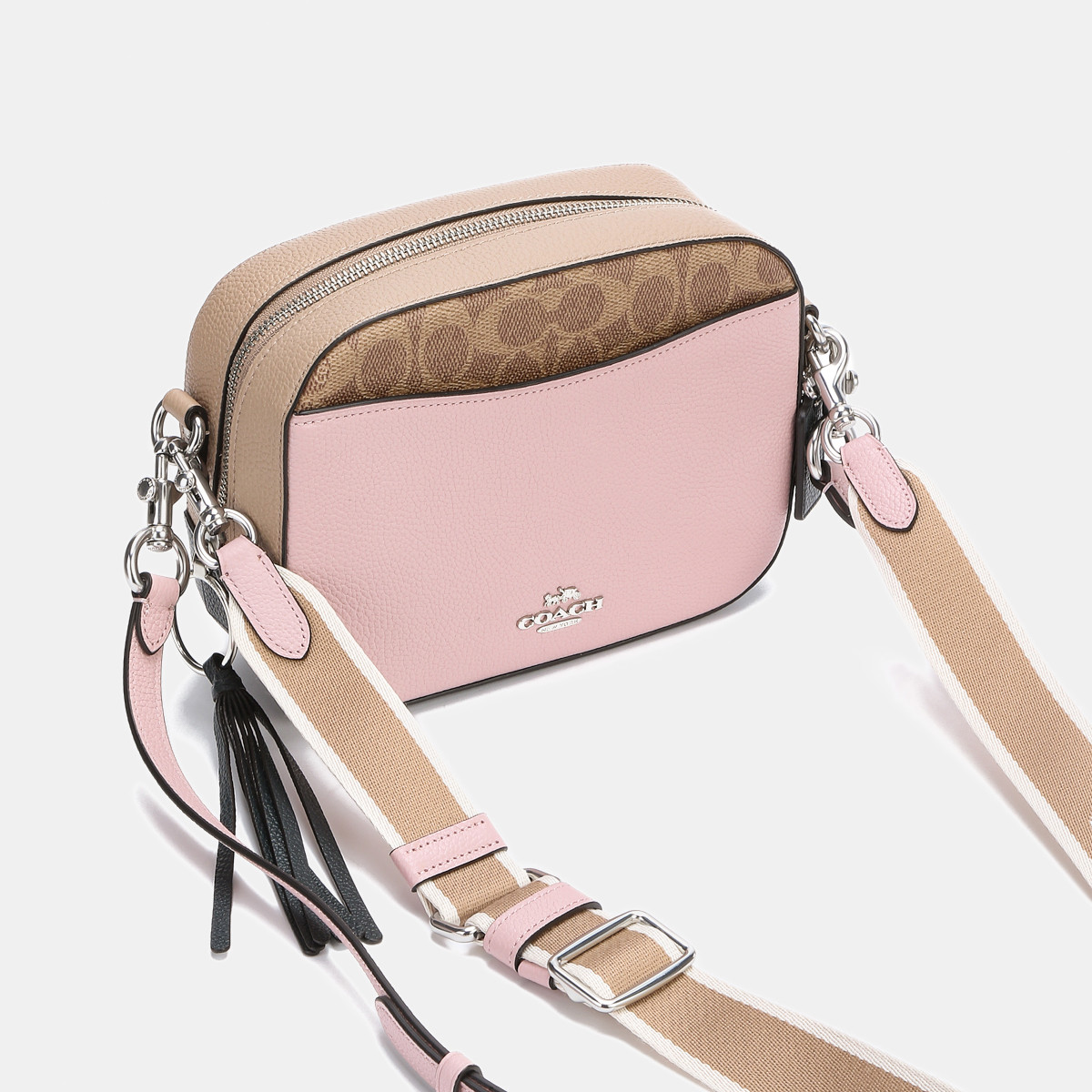 【新年好礼】coach蔻驰 拼色老花相机包单肩包