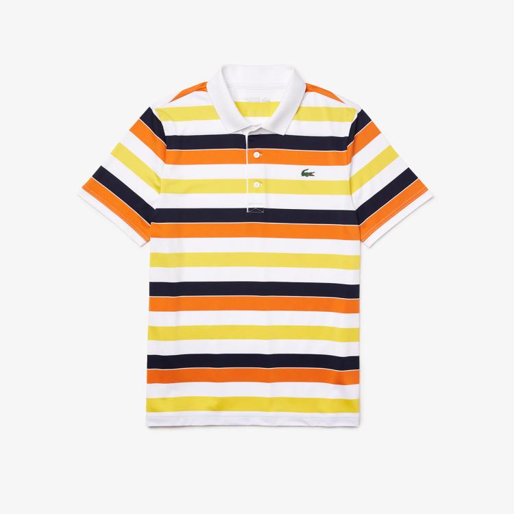 LACOSTE Lacoste时尚条纹拼色短袖男式Polo衫