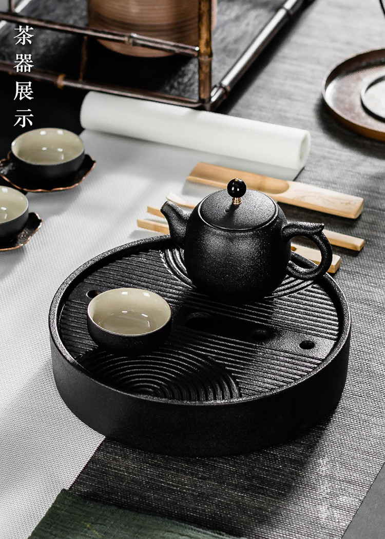 车载随行陶瓷旅行功夫茶具家用便携式黑陶茶具快客杯一壶二杯4人