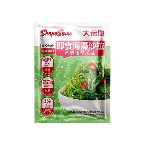 大希地 开袋即食低脂裙带菜丝海带丝中华海草办公室零食凉拌菜寿司4/8袋 图片 11