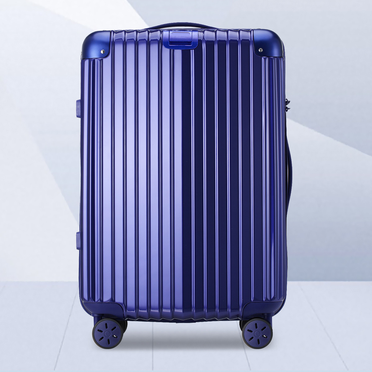 面万向飞机拉链轻便拉杆箱旅行箱行李箱20寸登机箱color宝蓝色_唯品会