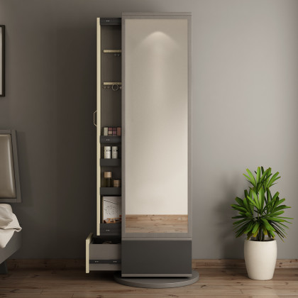 【2019.2月低发货】北欧现代功能旋转穿衣镜