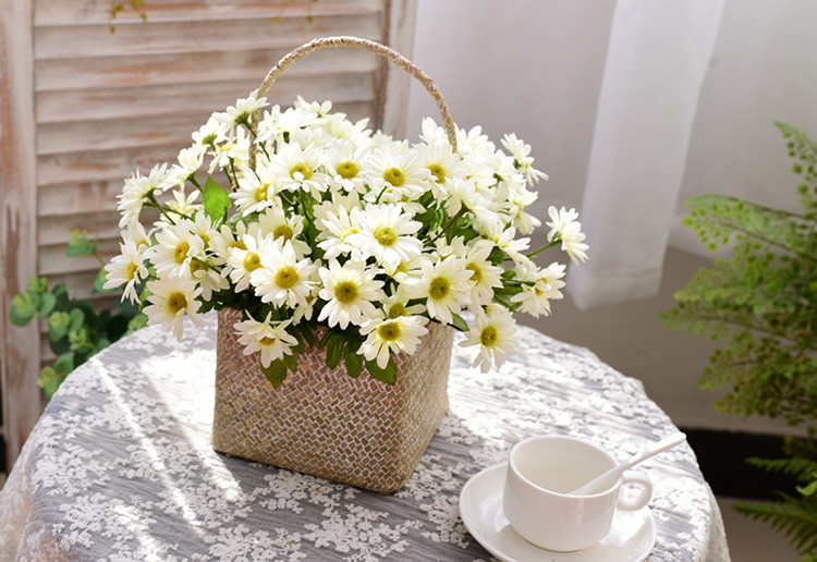 小雏菊仿真花假花客厅装饰餐桌花摆件绢花干花花束花瓶插花摆设