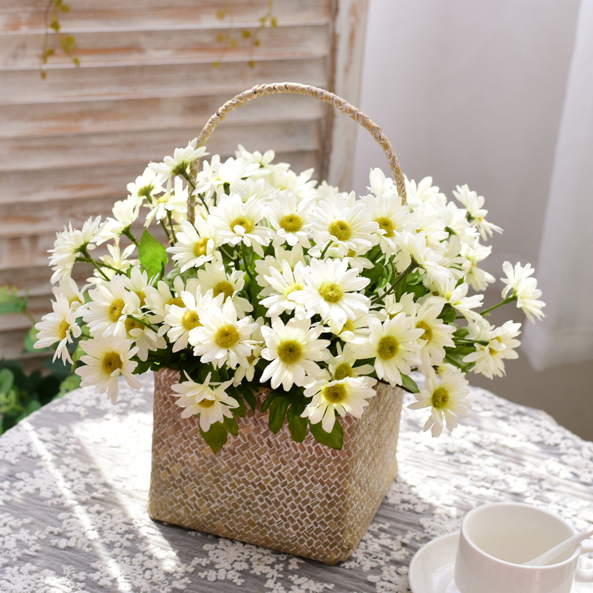 小雏菊仿真花假花客厅装饰餐桌花摆件绢花干花花束花瓶插花摆设