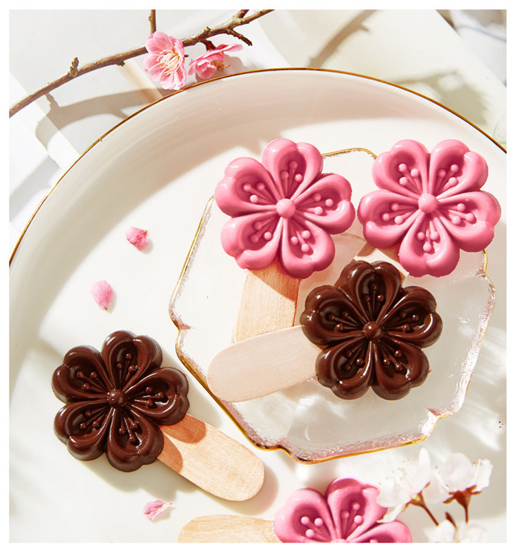 绝美樱花形红宝石巧克力可可棒棒糖小零食两款可选10支装
