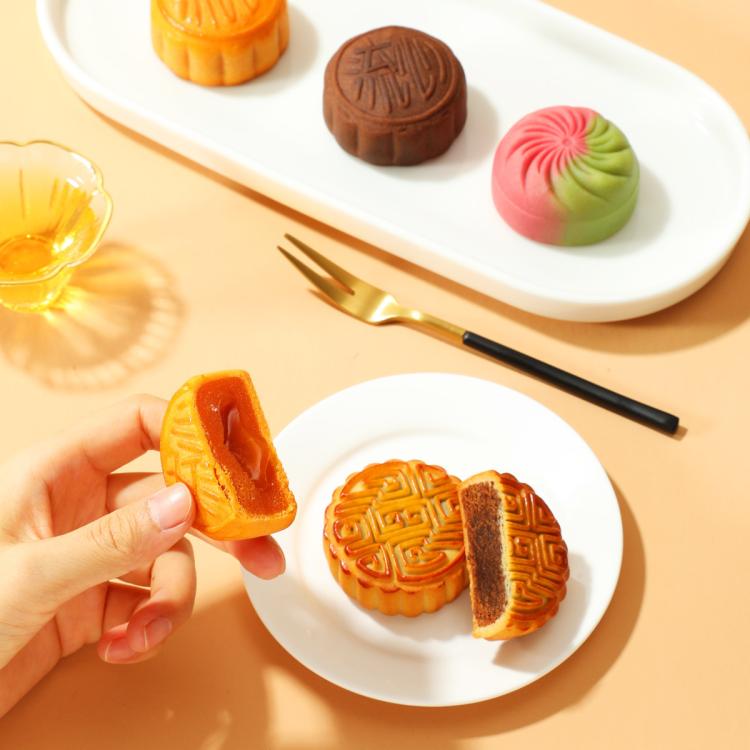 味滋源 【8饼8味】二层提篮月饼礼盒中秋月饼礼盒巧克力奶黄流心月饼礼品