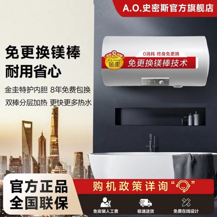 A.O.SMITH 史密斯免换镁棒100升电热水器家用洗澡E100MDG 大容量
