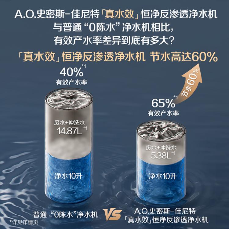 佳尼特 史密斯佳尼特净水器厨下净饮机专利6年RO膜全时高水效CR2800AE1