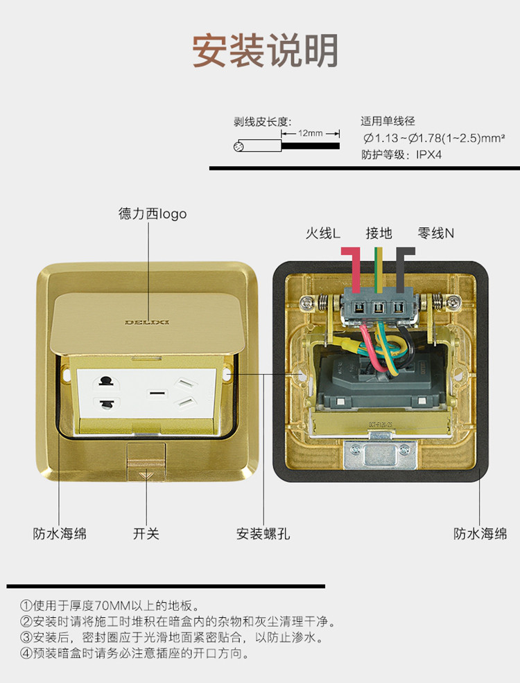 地插座结构图图片