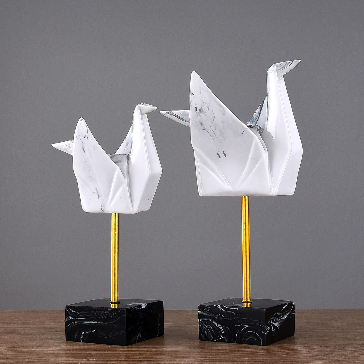 现代简约北欧千纸鹤几何家居摆件客厅装饰品结婚乔迁情侣送人礼物