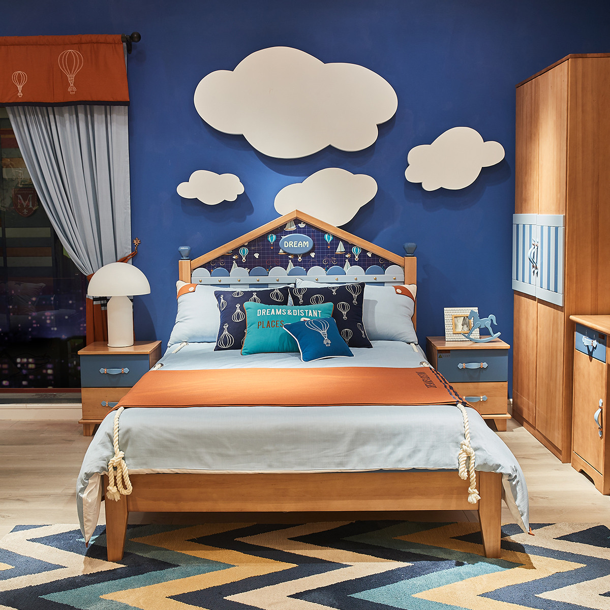 lotte实木儿童床男孩卧室单人床1.2m1.5米北欧小户型实木床