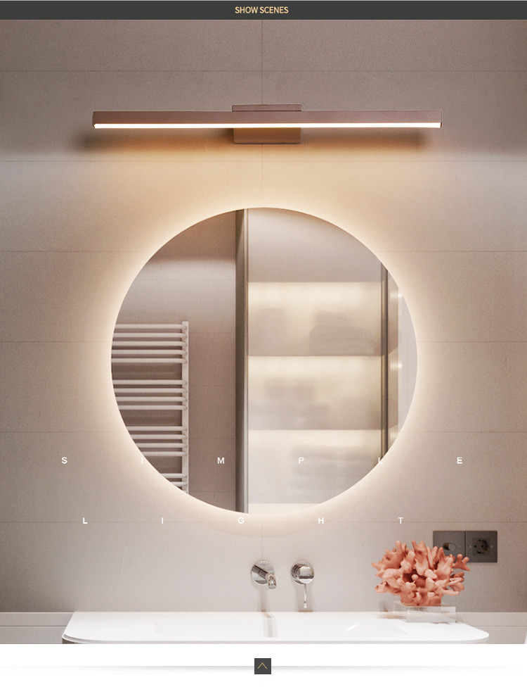 镜前灯卫生间led浴室镜柜灯卫浴三色镜灯壁灯北欧简约