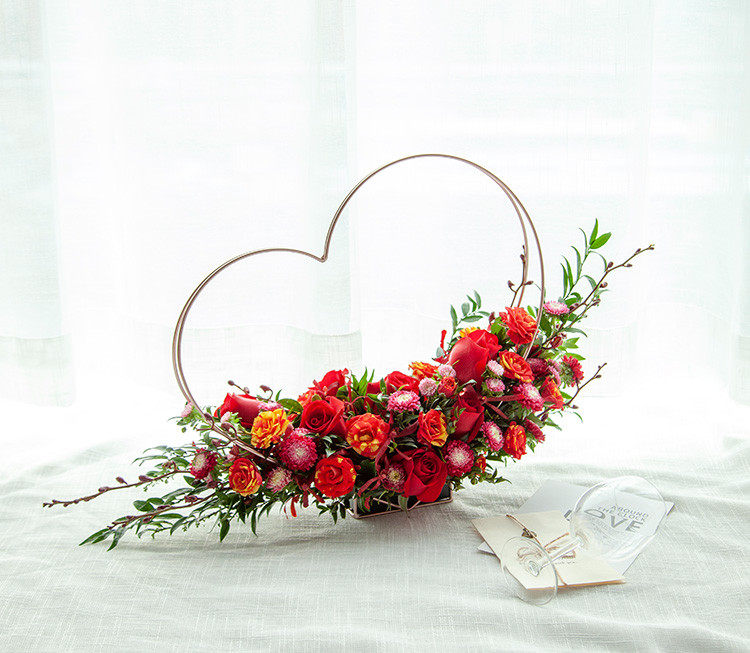 心形花篮爱心鲜花礼情人节长辈女朋友闺蜜浪漫创意生日礼物礼品