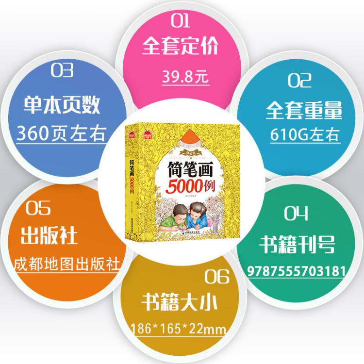 恩诺 儿童简笔画5000例3-6-9岁宝宝涂色画画书美术教材幼儿绘画启蒙书