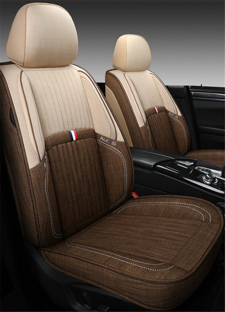 汽车座垫全包围亚麻四季通用汽车坐垫套大众本田奥迪丰田汽车座套
