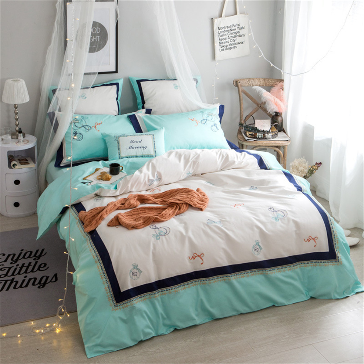 全棉床品丝光棉大红色婚庆四件套纯棉60支埃及长绒棉刺绣花四件套