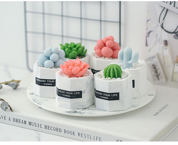 清新简约香皂仿真多肉植物盆栽摆件化妆桌面摆设家居卫生间装饰品