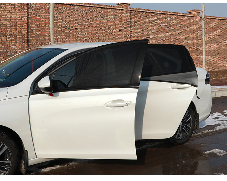 汽车通用防蚊虫纱窗帘主副驾驶车窗罩侧窗透风遮阳挡天窗防晒