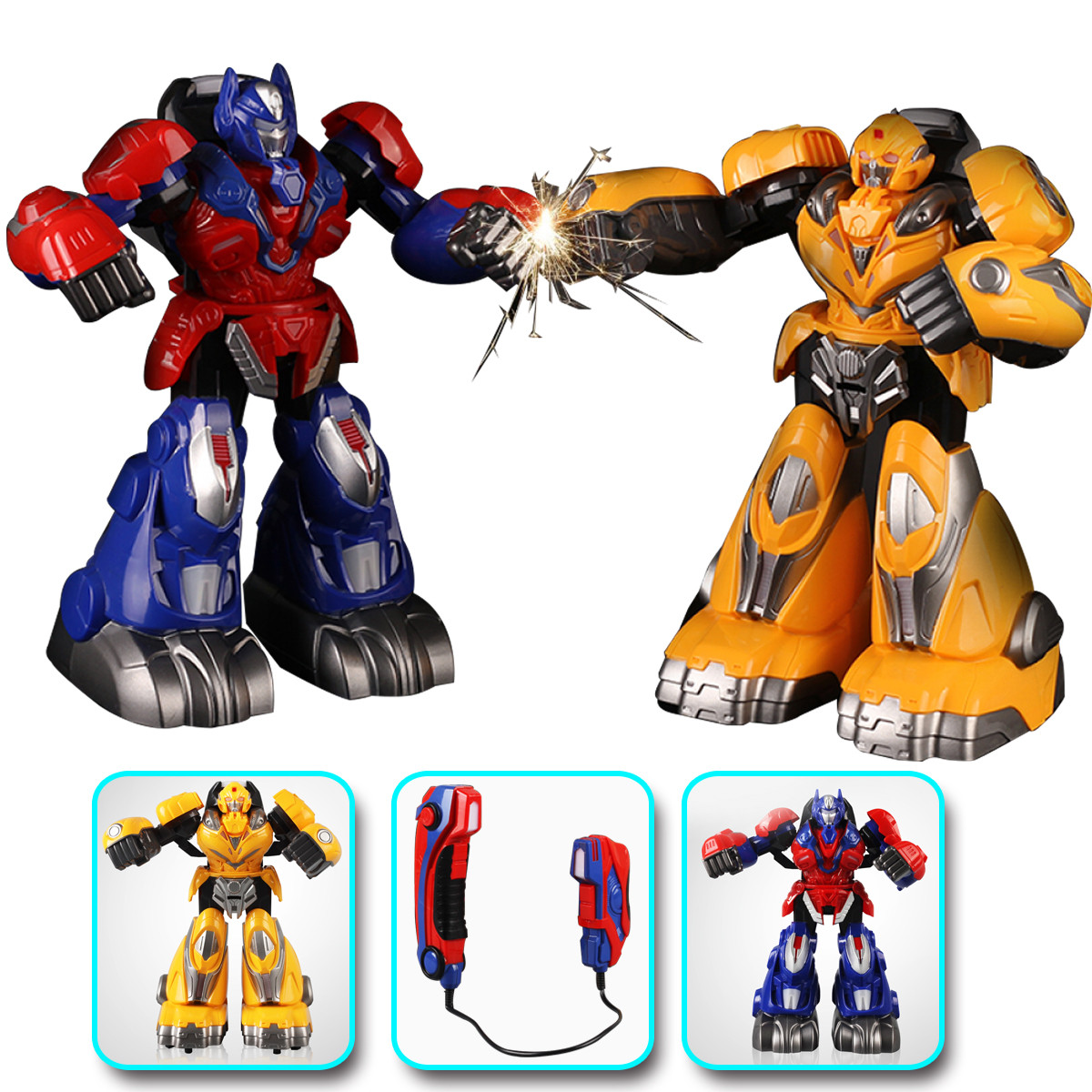 肯迪隆体感无线遥控充电对战益智声光机器人双人对打格斗大黄蜂擎天柱