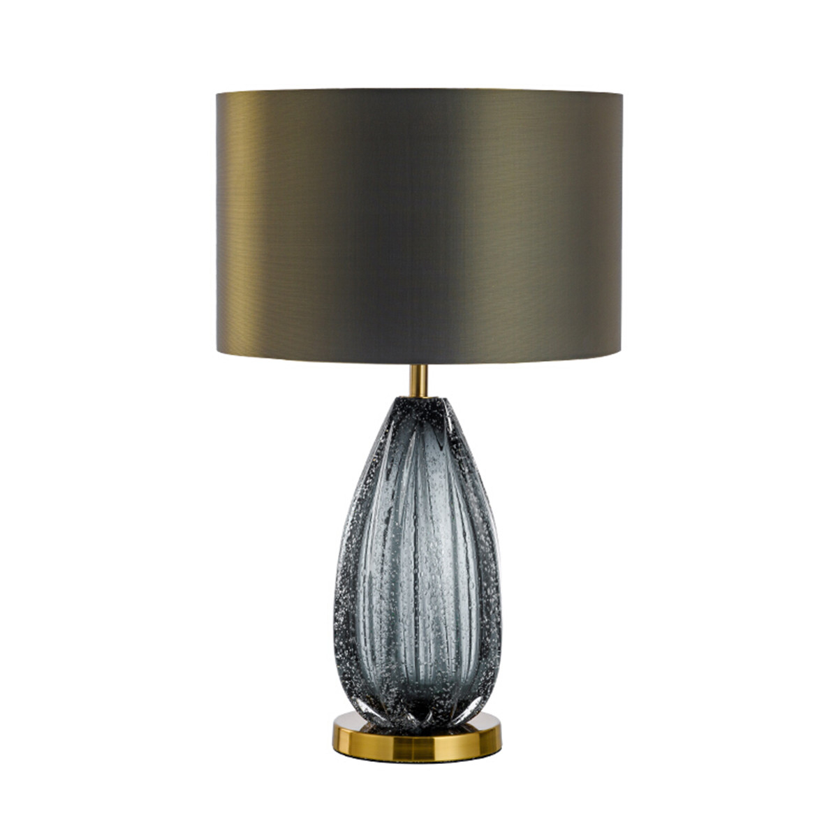 现代简约轻奢灰绿色琉璃美式客厅卧室床头灯遥控后现代样版房台灯