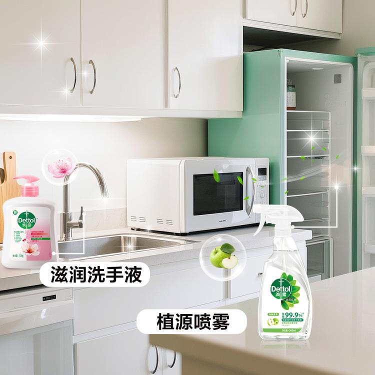 Dettol 【有效灭活李斯特菌】滴露清洁除菌喷雾500ml 青苹果香冰箱微波炉