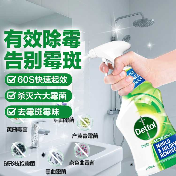 Dettol 【60S快速起效】滴露除霉除菌喷雾500ml 去霉斑防霉除霉去霉味