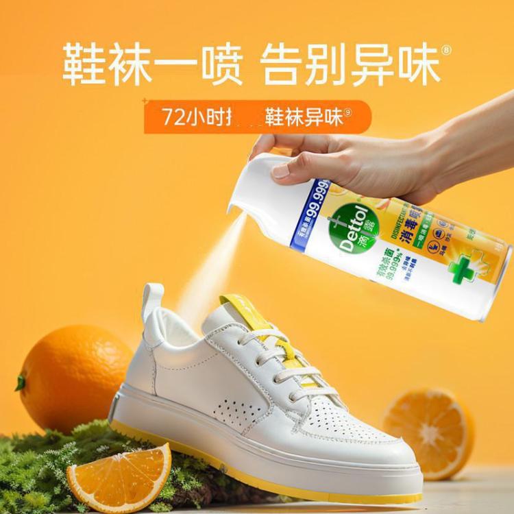 Dettol 【鞋子鞋袜除臭】滴露家庭马桶消毒喷雾454ml*2+湿巾10片 床单