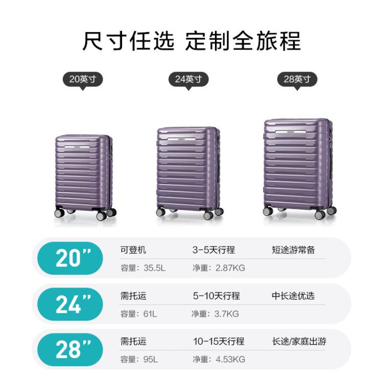 美旅 夏日出游小型超轻登机箱大容量行李箱女密码箱拉杆箱男旅行箱NJ2