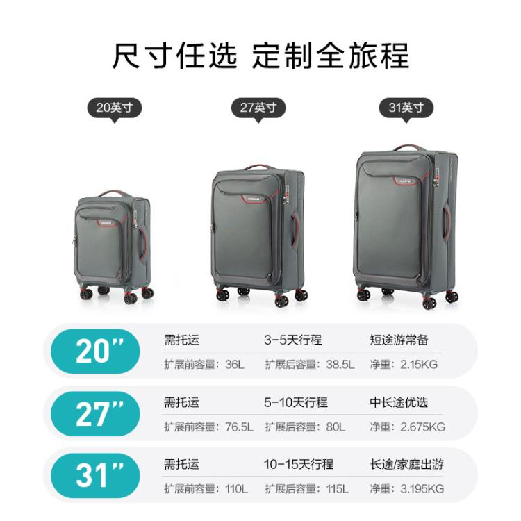 美旅 胖胖箱轻便行李箱女登机箱拉杆箱侧开大容量家庭旅行箱男QJ6