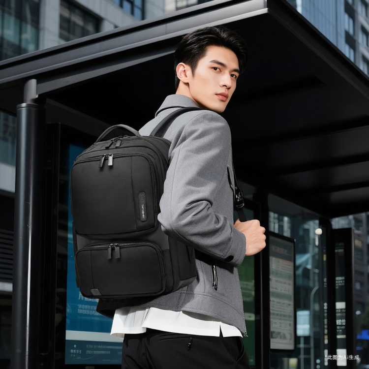 新秀丽 商务背包休闲双肩包大容量电脑包轻奢百搭书包 AN0